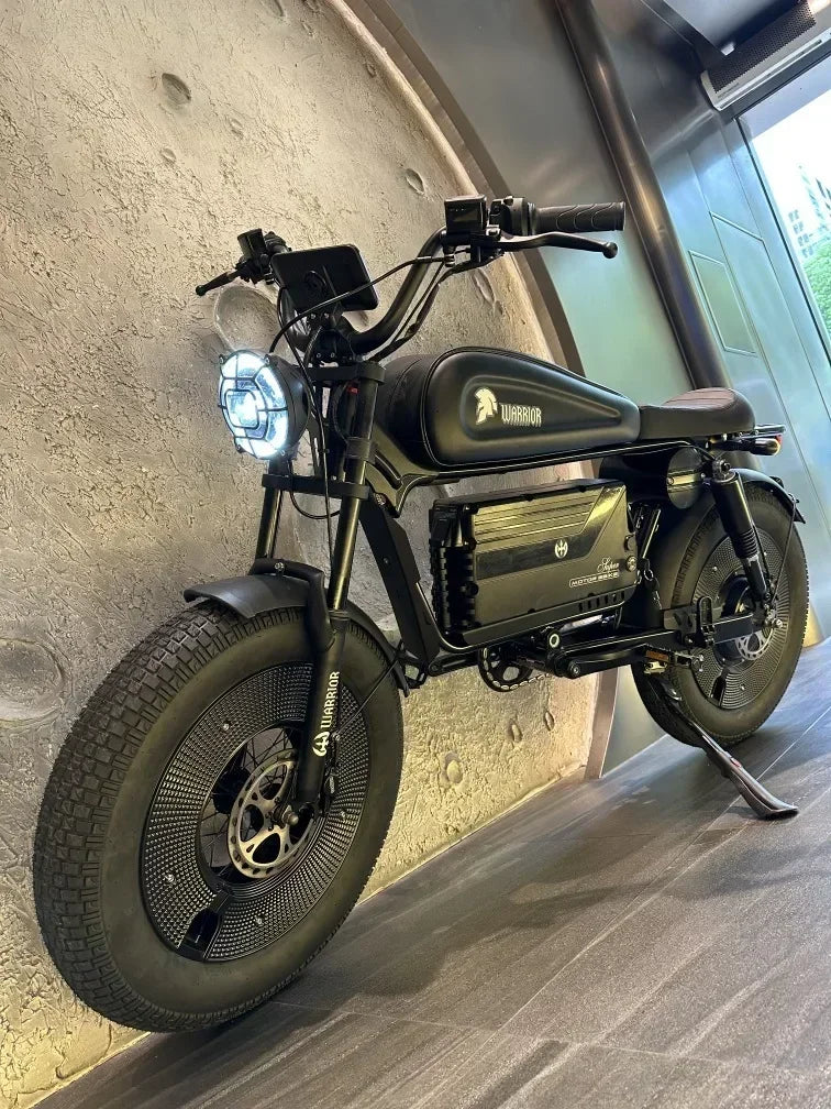 Ebike ZPW Black Warrior 3000W 60V 45AH Camping Motorcycle, Adult Electric Bike 20 Inch Fat Tire Electric Bike Ai-TechWorld 