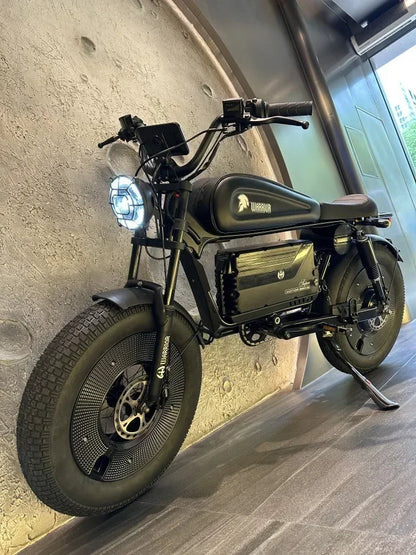 Ebike ZPW Black Warrior 3000W 60V 45AH Camping Motorcycle, Adult Electric Bike 20 Inch Fat Tire Electric Bike Ai-TechWorld 