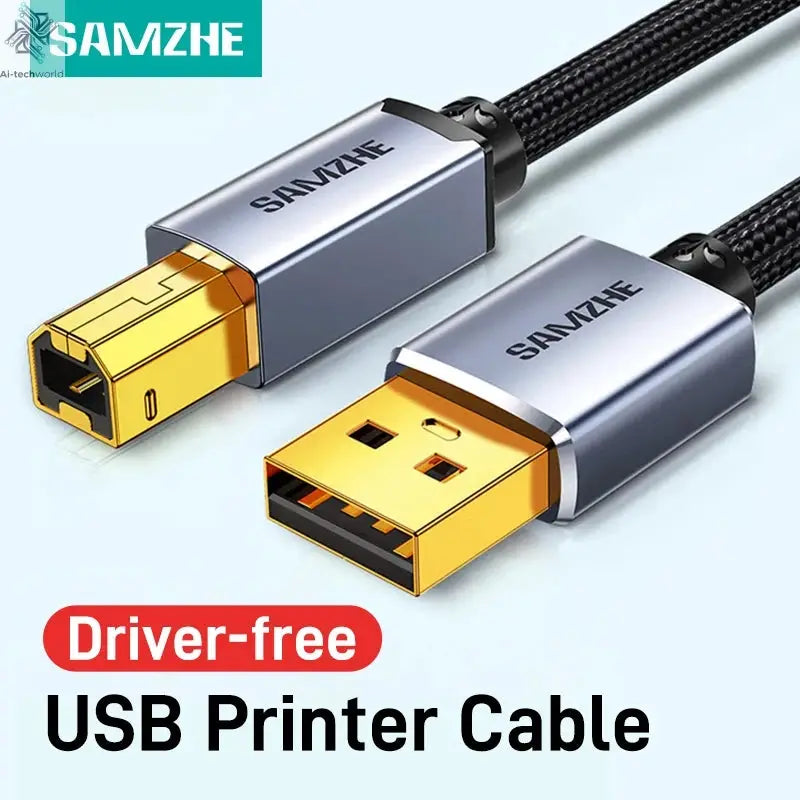 SAMZHE USB Printer Cable USB Type B Male to A Male USB 3.0 2.0 Cable for Canon Epson HP Printer DAC USB Printer Ai-TechWorld 