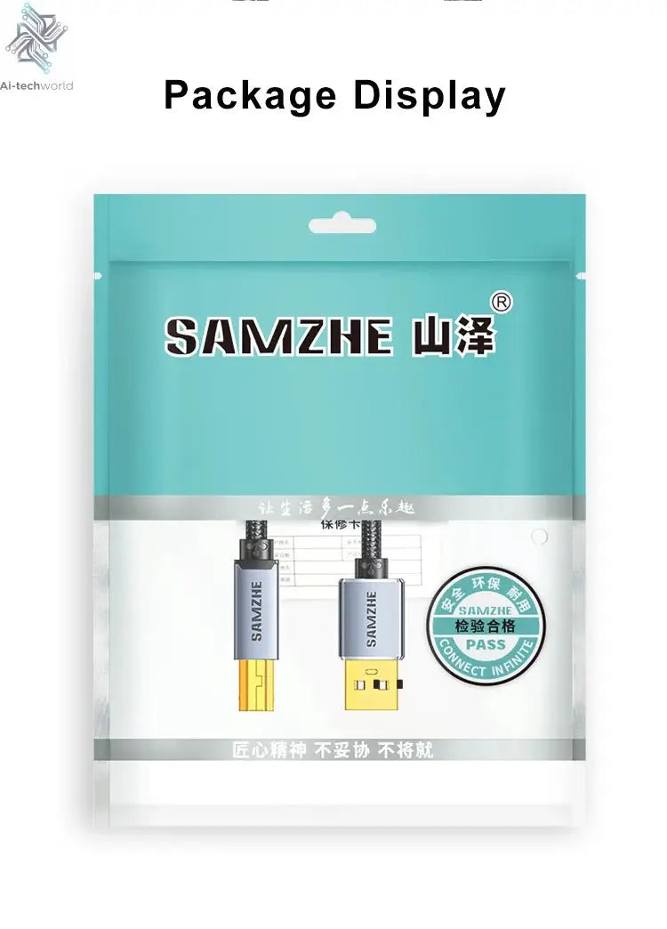 SAMZHE USB Printer Cable USB Type B Male to A Male USB 3.0 2.0 Cable for Canon Epson HP Printer DAC USB Printer Ai-TechWorld 