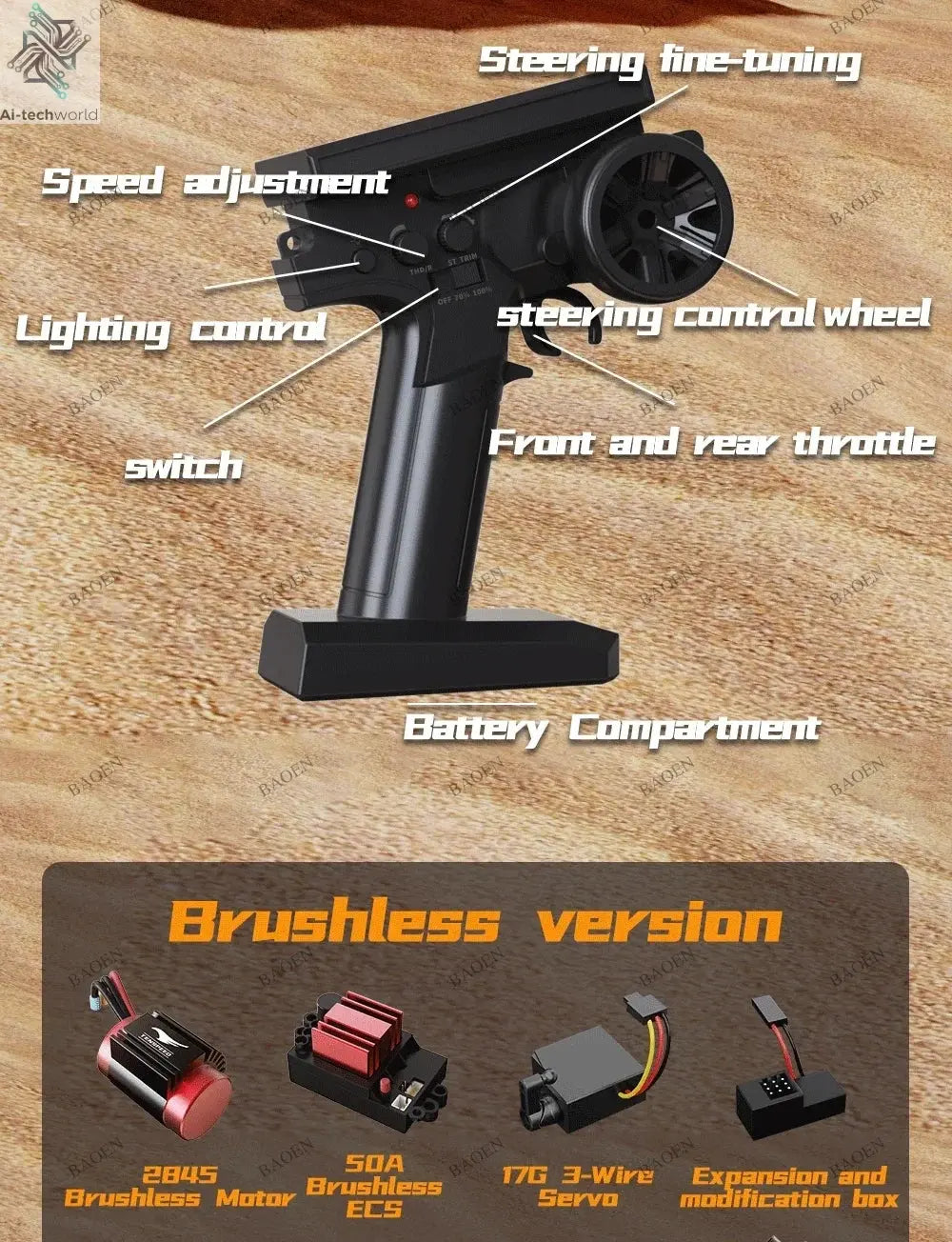 SCY9522PRO 85KM/H High Speed RC Car Brushless 4WD Off-Road Drift Remote Control Car 1:16 Professional Racing Cars SCY9522 50KM/H Ai-TechWorld 