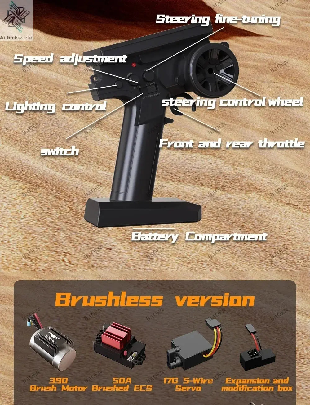 SCY9522PRO 85KM/H High Speed RC Car Brushless 4WD Off-Road Drift Remote Control Car 1:16 Professional Racing Cars SCY9522 50KM/H Ai-TechWorld 