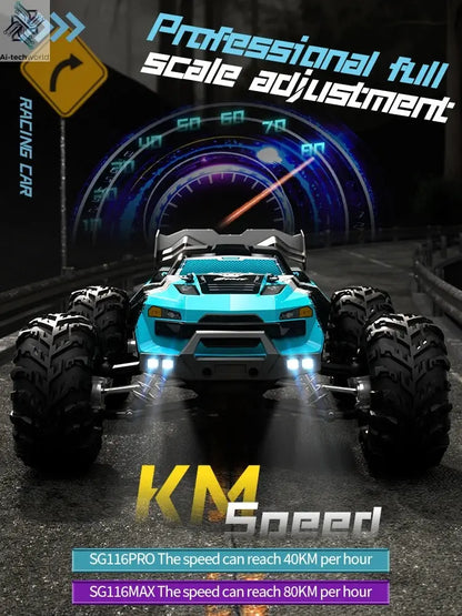 SG116 MAX 1:16 High Speed Drift Racing Car 80KM/H Brushless Motor 4WD SG316 MAX RC Off Road Car Monster Trucks Toy For Kids Gift Ai-TechWorld 