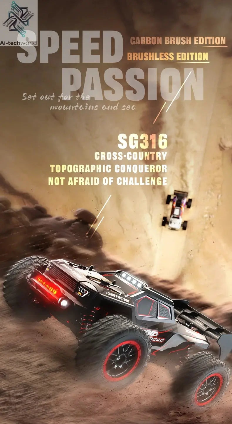 SG116 MAX 1:16 High Speed Drift Racing Car 80KM/H Brushless Motor 4WD SG316 MAX RC Off Road Car Monster Trucks Toy For Kids Gift Ai-TechWorld 