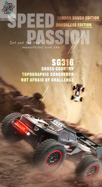 SG116 MAX 1:16 High Speed Drift Racing Car 80KM/H Brushless Motor 4WD SG316 MAX RC Off Road Car Monster Trucks Toy For Kids Gift Ai-TechWorld 