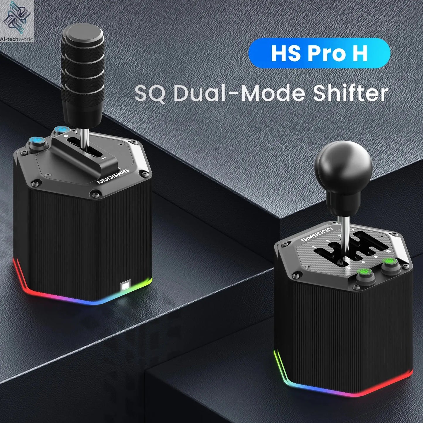 SIMSONN HS Pro Shifter Dual Mode Hybrid H-Pattern/Sequential Shifter with 6+R and 7+R Gears Ai-TechWorld 