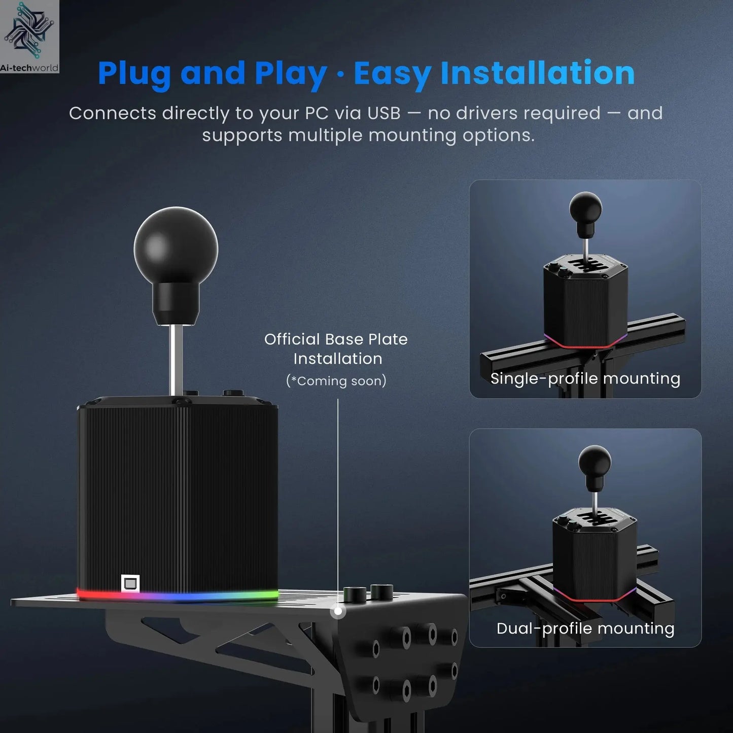 SIMSONN HS Pro Shifter Dual Mode Hybrid H-Pattern/Sequential Shifter with 6+R and 7+R Gears Ai-TechWorld 