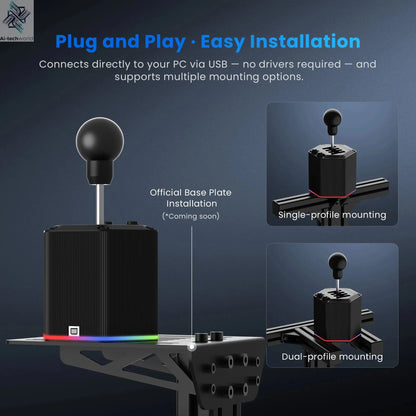 SIMSONN HS Pro Shifter Dual Mode Hybrid H-Pattern/Sequential Shifter with 6+R and 7+R Gears Ai-TechWorld 