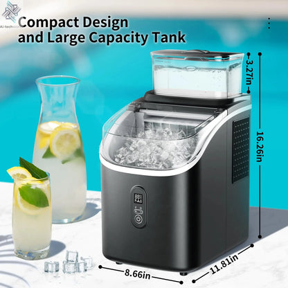 SIMZLIFE Ice Cube Maker Machine with External Water Tank 34Lbs, 16Pcs Ready in 13 Mins Auto-Cleaning for Home Kitchen Office Bar - Ai-TechWorld