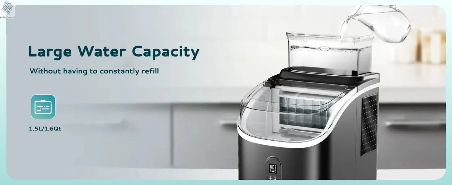 SIMZLIFE Ice Cube Maker Machine with External Water Tank 34Lbs, 16Pcs Ready in 13 Mins Auto-Cleaning for Home Kitchen Office Bar - Ai-TechWorld