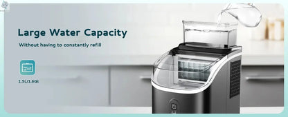 SIMZLIFE Ice Cube Maker Machine with External Water Tank 34Lbs, 16Pcs Ready in 13 Mins Auto-Cleaning for Home Kitchen Office Bar - Ai-TechWorld