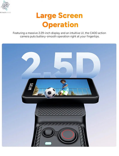 SJCAM C400 Action Camera Handheld Stabilized Night Vision Camera Vlog Outdoor Live Streaming Bike Mount Dashcam Sjcam Camera Ai-TechWorld 