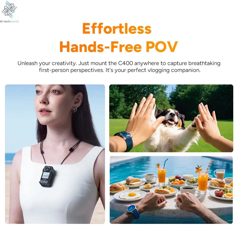 SJCAM C400 Action Camera Handheld Stabilized Night Vision Camera Vlog Outdoor Live Streaming Bike Mount Dashcam Sjcam Camera Ai-TechWorld 