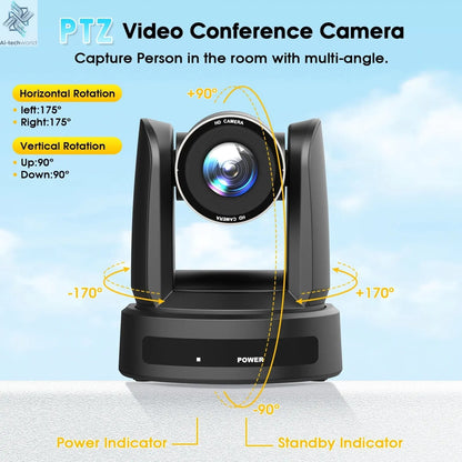 SMTAV 1080P 4K SDI PTZ Camera 10X 20X Zoom HDMI IP Live Streaming Camera Support POE Conference Camera for Church Meeting - Ai - TechWorld
