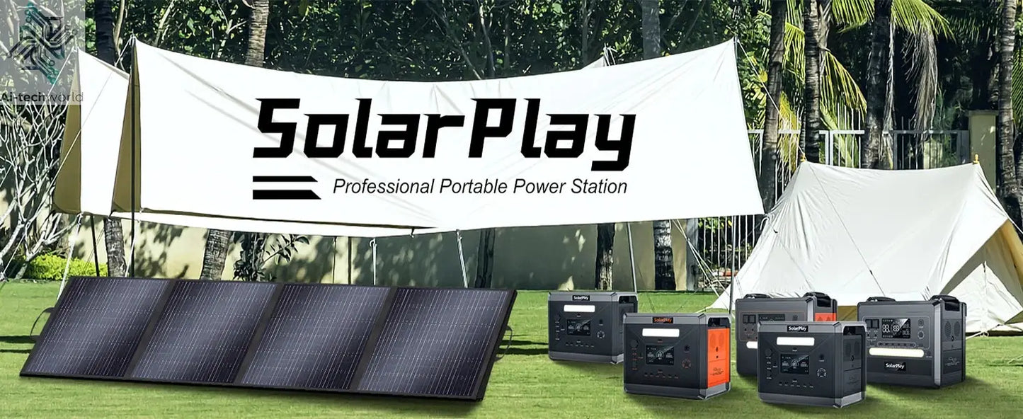 SOLARPLAY Q2501 Portable Power Station 2160WH LiFePO4 Battery with 2400W (4800W Peak) AC Output Solar Generator for Garden Party - Ai-TechWorld