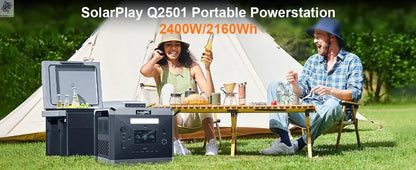 SOLARPLAY Q2501 Portable Power Station 2160WH LiFePO4 Battery with 2400W (4800W Peak) AC Output Solar Generator for Garden Party - Ai-TechWorld
