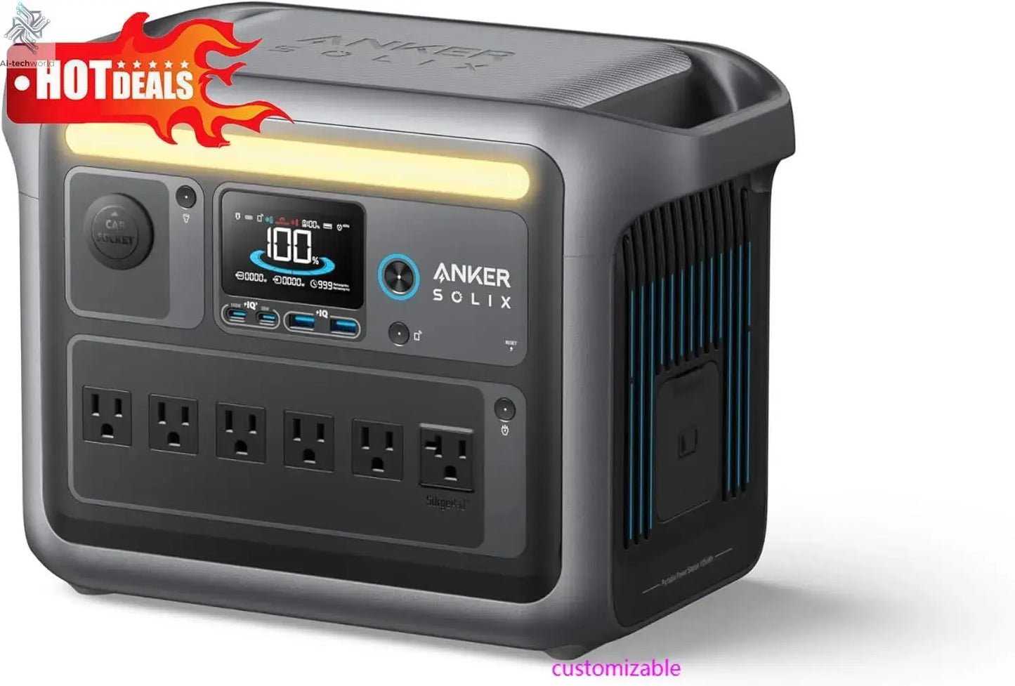 SOLIX C1000 Portable Power Station, 1800W (Peak 2400W) Solar Generator, Full Charge in 58 Min, 1056wh LiFePO4 Battery Ai-TechWorld 