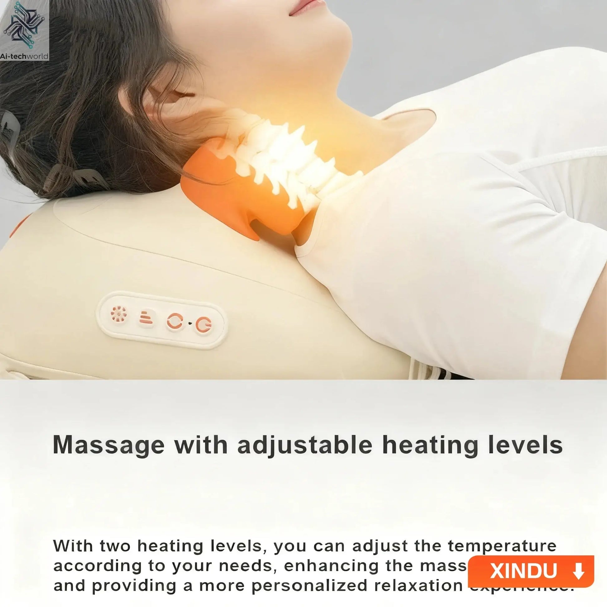 SPA Portable Pillow Massager Lazy Person Leading Shoulder Professional Super Strong Neck Massage Wireless Warm Pillow Type Massa - Ai-TechWorld