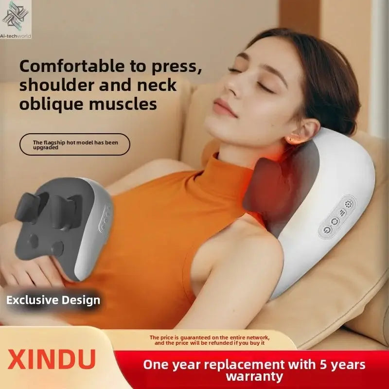 SPA Portable Pillow Massager Lazy Person Leading Shoulder Professional Super Strong Neck Massage Wireless Warm Pillow Type Massa - Ai-TechWorld