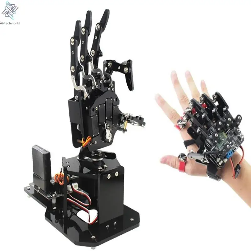 STEM For Arduino STM32 Bionic Robot Palm Hand Manipulator Open Source Code 5 Hands Educational Kit with Ps2/Somatosensory Gloves Ai-TechWorld 