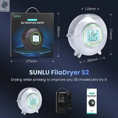 SUNLU 3D Filament Dryer Box - Keep Filament Dry, Storage Holder for 3D Printer Ai-TechWorld