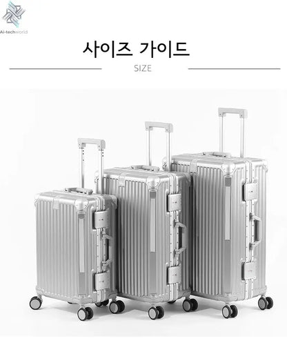 SUSHIMU Suitcase Travel Suitcase Men 20 24 26 Carry-On Luggage Women PC Aluminum Frame Trolley Case TSA password lock Ai-TechWorld 