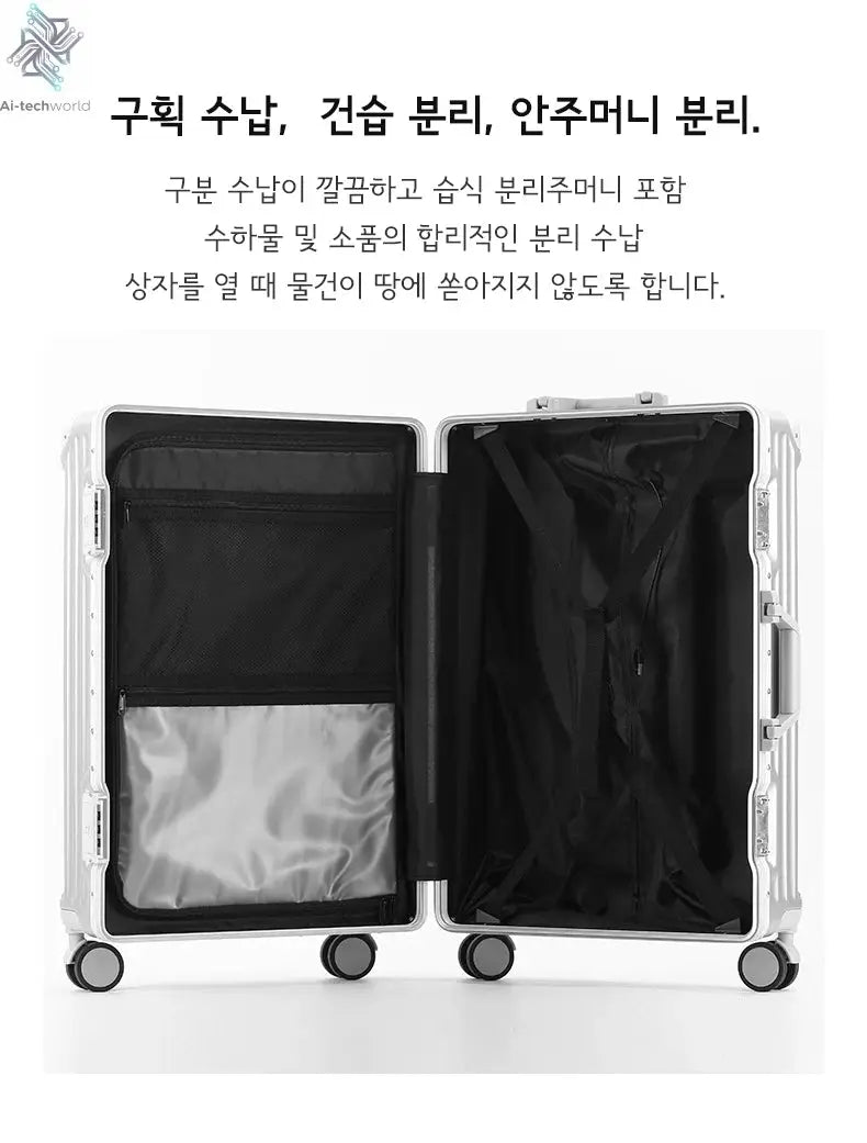 SUSHIMU Suitcase Travel Suitcase Men 20 24 26 Carry-On Luggage Women PC Aluminum Frame Trolley Case TSA password lock Ai-TechWorld 
