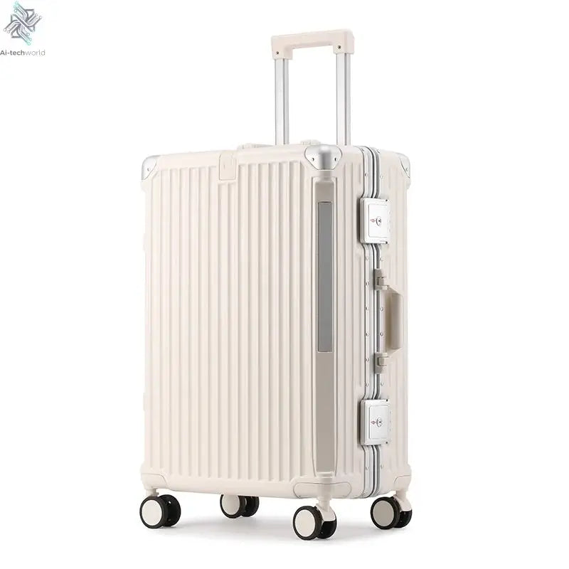 SUSHIMU Suitcase Travel Suitcase Men 20 24 26 Carry-On Luggage Women PC Aluminum Frame Trolley Case TSA password lock Ai-TechWorld 