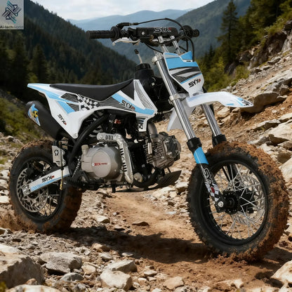 SYX MOTO 110cc Dirt Bike Motorcycle for Teens & Adults Automatic Clutch Electric Start 4-Stroke Gas-Powered Off-Road Bike Ai-TechWorld 