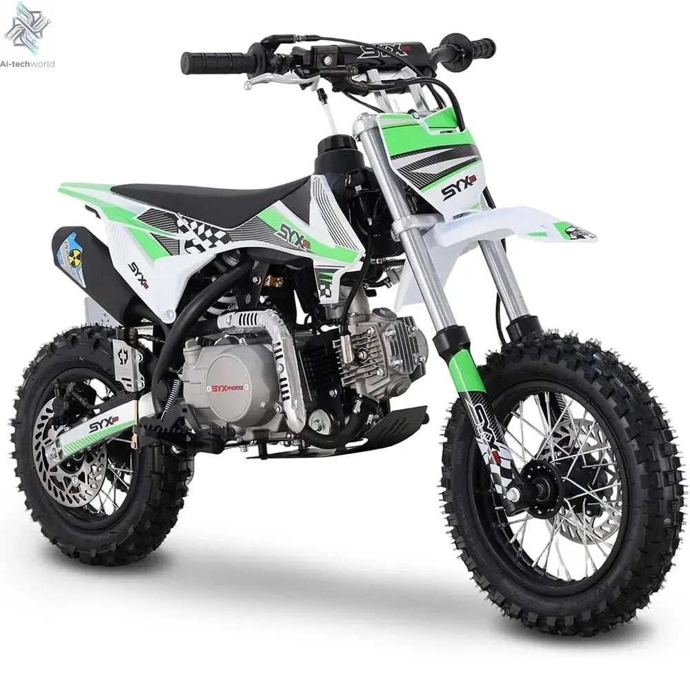 SYX MOTO 110cc Dirt Bike Motorcycle for Teens & Adults Automatic Clutch Electric Start 4-Stroke Gas-Powered Off-Road Bike Ai-TechWorld 