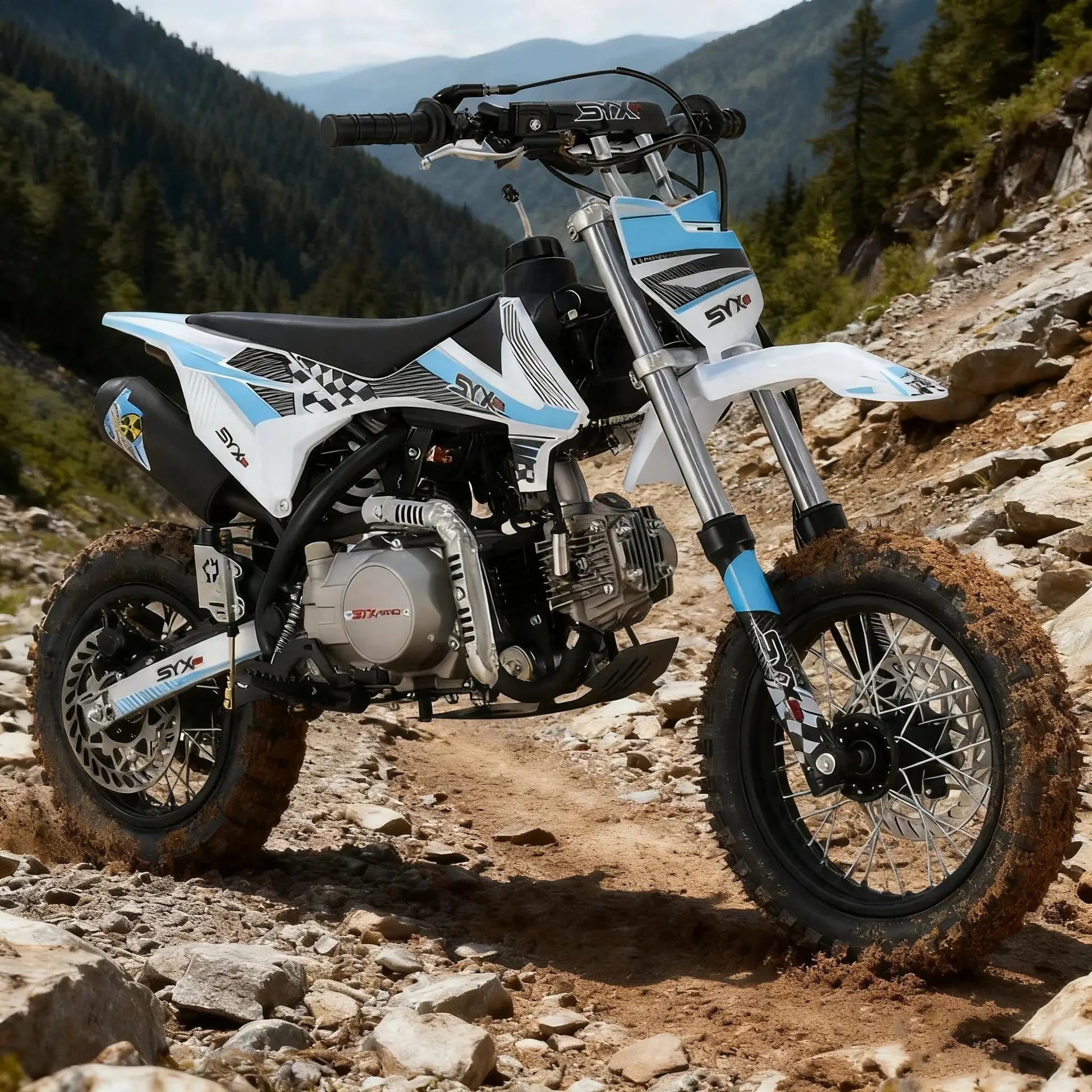 SYX MOTO 110cc Dirt Bike Motorcycle for Teens & Adults Automatic Clutch Electric Start 4-Stroke Gas-Powered Off-Road Bike - Ai-TechWorld