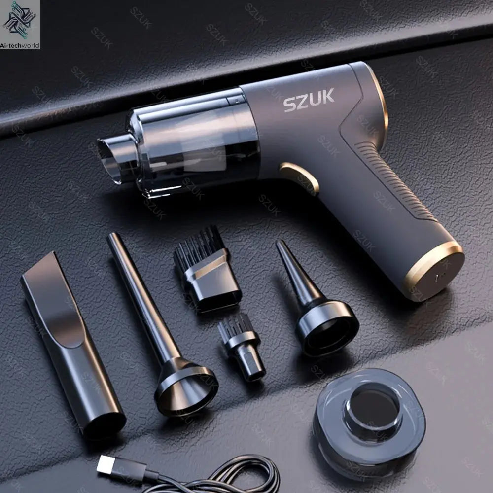 SZUK 98000PA Car Vacuum Cleaner Mini Powerful Cleaning Machine Strong Suction Handheld for Car  Wireless Portable Home Appliance Ai-TechWorld 