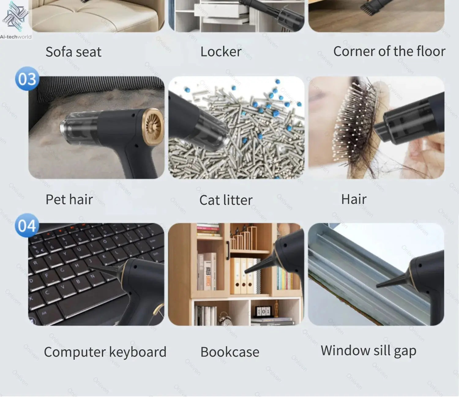 SZUK 98000PA Car Vacuum Cleaner Mini Powerful Cleaning Machine Strong Suction Handheld for Car  Wireless Portable Home Appliance Ai-TechWorld 