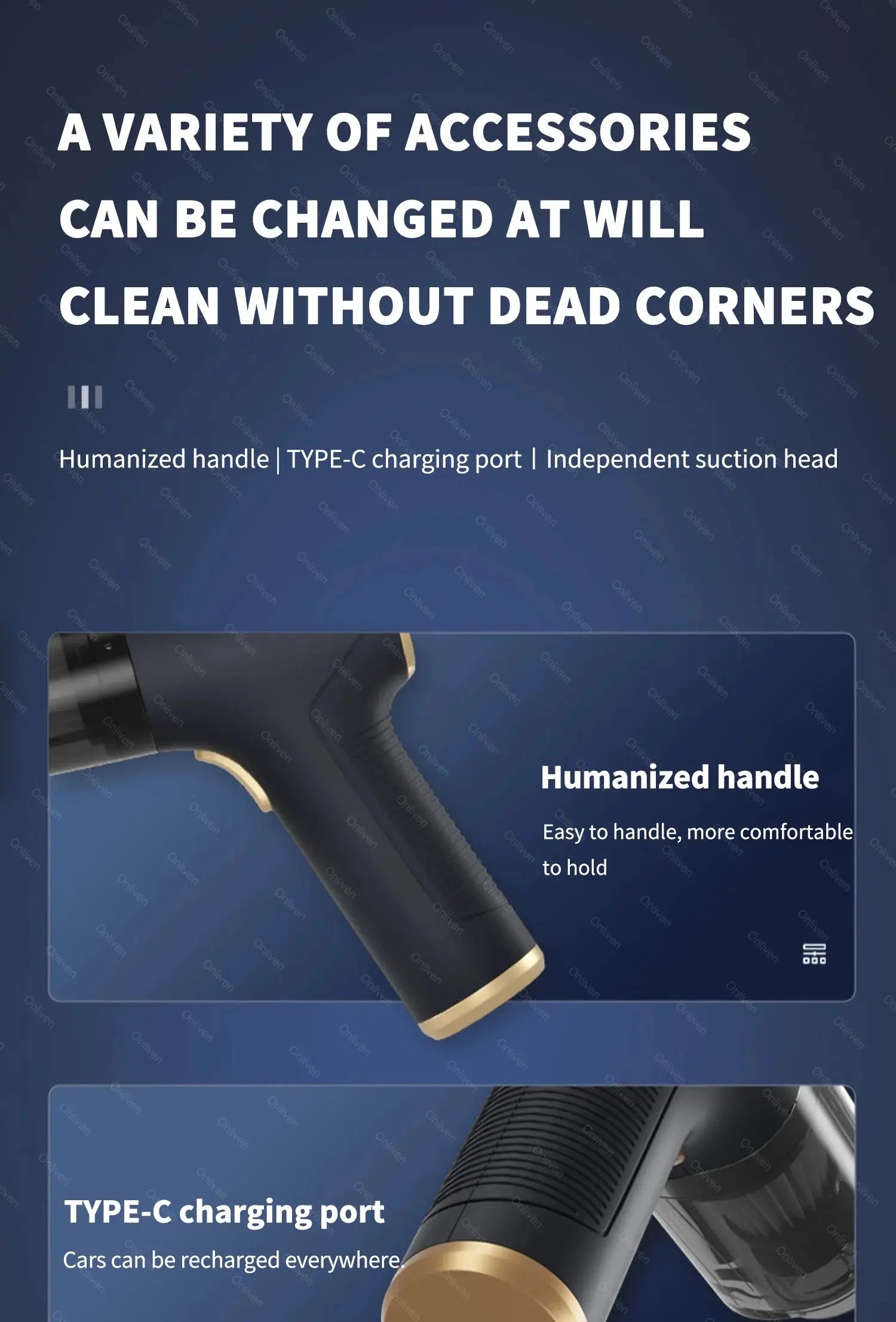 SZUK 98000PA Car Vacuum Cleaner Mini Powerful Cleaning Machine Strong Suction Handheld for Car  Wireless Portable Home Appliance Ai-TechWorld 