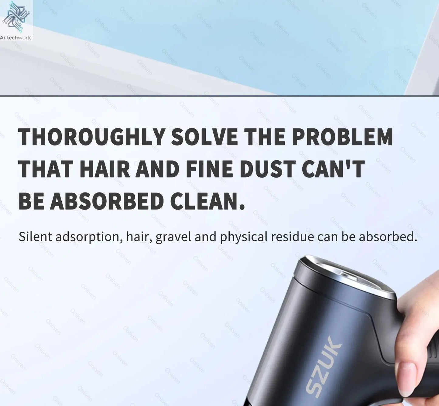 SZUK 98000PA Car Vacuum Cleaner Mini Powerful Cleaning Machine Strong Suction Handheld for Car  Wireless Portable Home Appliance Ai-TechWorld 