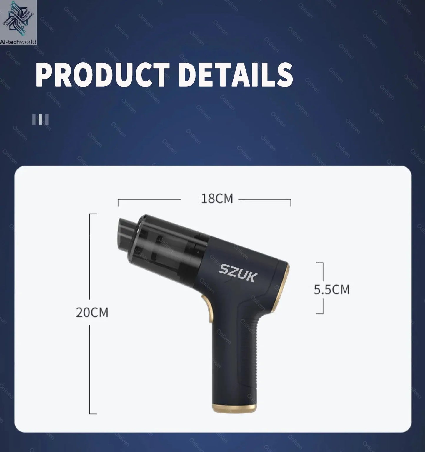 SZUK 98000PA Car Vacuum Cleaner Mini Powerful Cleaning Machine Strong Suction Handheld for Car  Wireless Portable Home Appliance Ai-TechWorld 