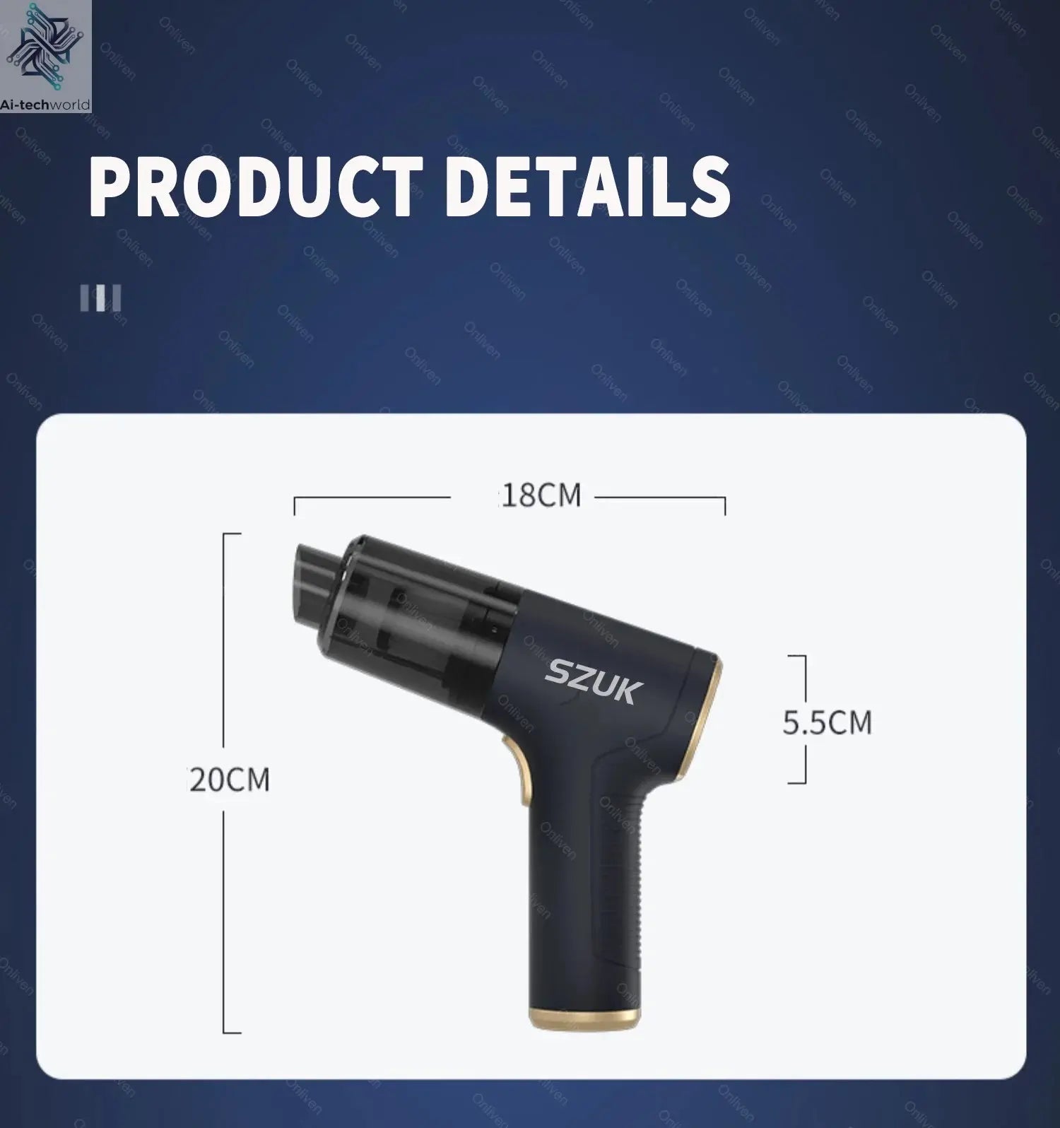 SZUK 98000PA Car Vacuum Cleaner Mini Powerful Cleaning Machine Strong Suction Handheld for Car  Wireless Portable Home Appliance Ai-TechWorld 