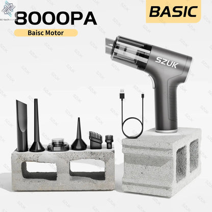 SZUK 98000PA Car Vacuum Cleaner Mini Powerful Cleaning Machine Strong Suction Handheld for Car  Wireless Portable Home Appliance Ai-TechWorld 