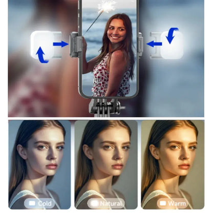 MEUYAG Selfie Stick Tripod with 1708mm Long Monopod Fill Light, Bluetooth Remote, 360° Rotation, 1/4 Interface, for mobile phone Ai-TechWorld 