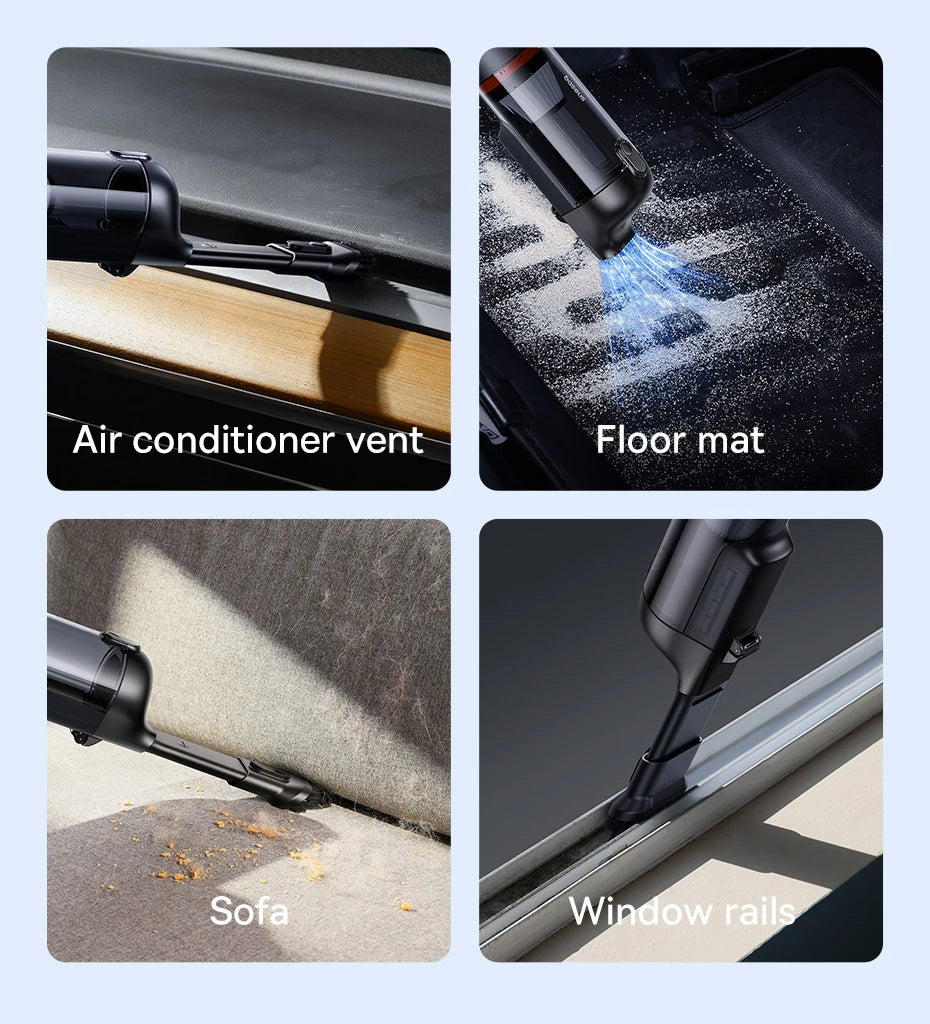 Baseus A5 Air Car Vacuum Cleaner 2-in-1 Powerful Wireless Cleaner Strong Suction Handheld Car Cleaning Portable Home Appliance Ai-TechWorld 