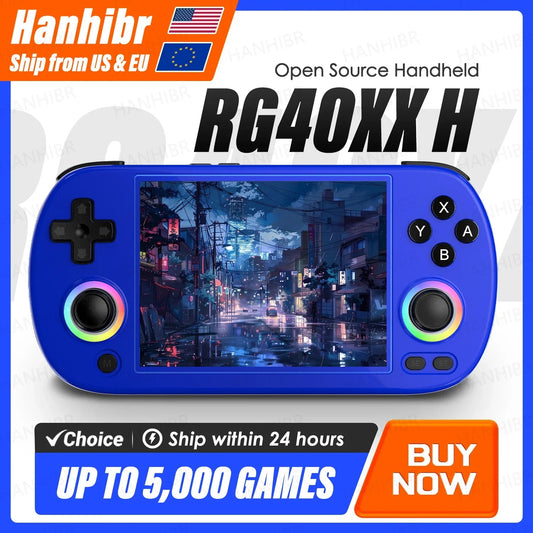 ANBERNIC RG40XX H Handheld Game Console 4'' Screen Linux System Joystick RGB Lighting Effect RG40XXH Video Player Smartpro Gifts Ai-TechWorld 
