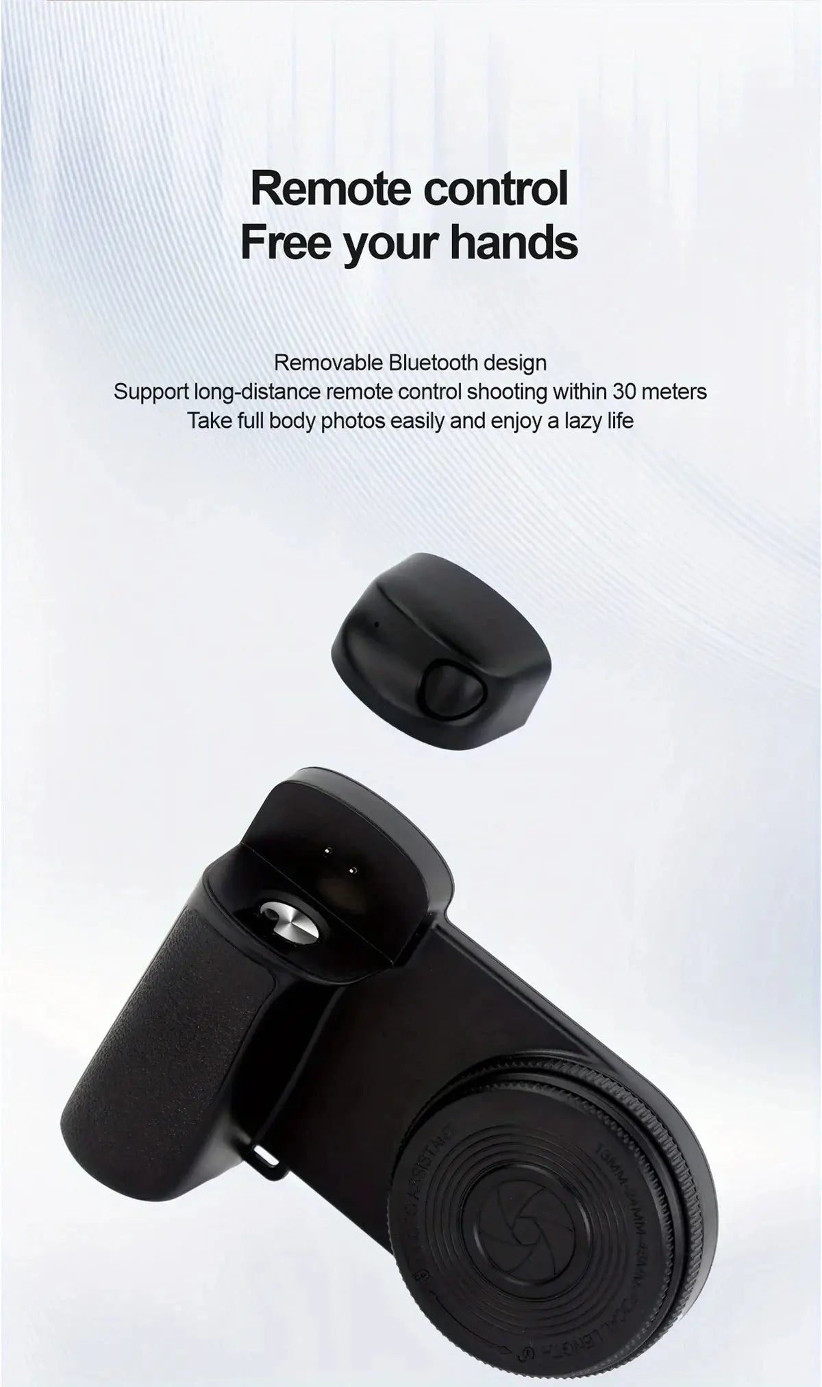 MagSafe Smartphone Handle Grip with Detachable Bluetooth Remote with Fill Light Anti-shake Selfie Handle for Iphone Android Ai-TechWorld 