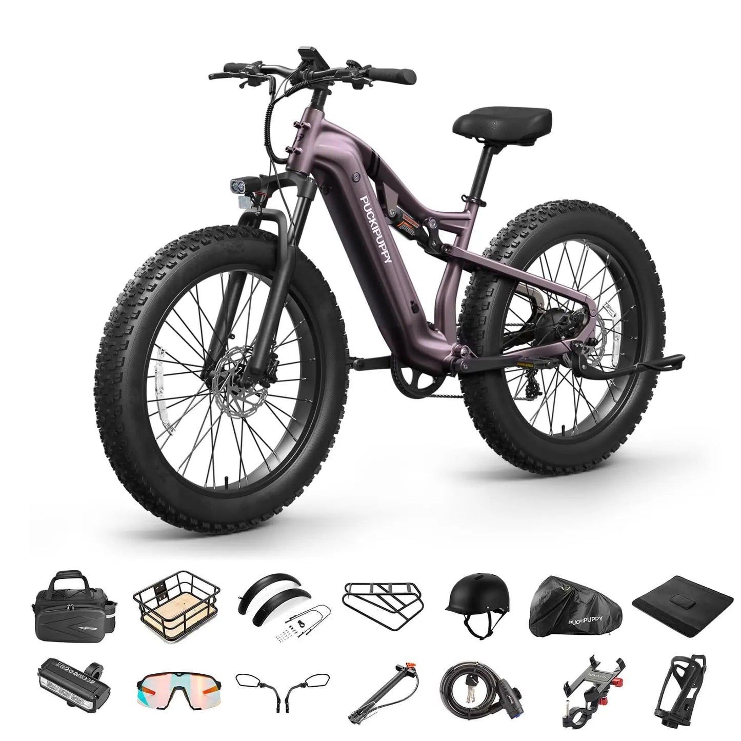 PUCKIPUPPY Labrador pro Electric Bike 1350W Peak 48V 20AH Battery Ebike 26" Fat Tire Electric Mountain Bike 2-Year Warranty Ai-TechWorld 