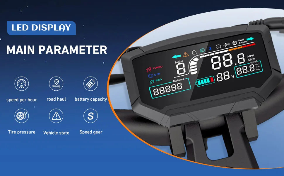 FREEBOY 6000W Fast Electric Scooter for Adult, Daul Motor 50mph, 60V 30Ah, 11'' Off Road Tires, 55miles Range, Foldable eScooter Ai-TechWorld 