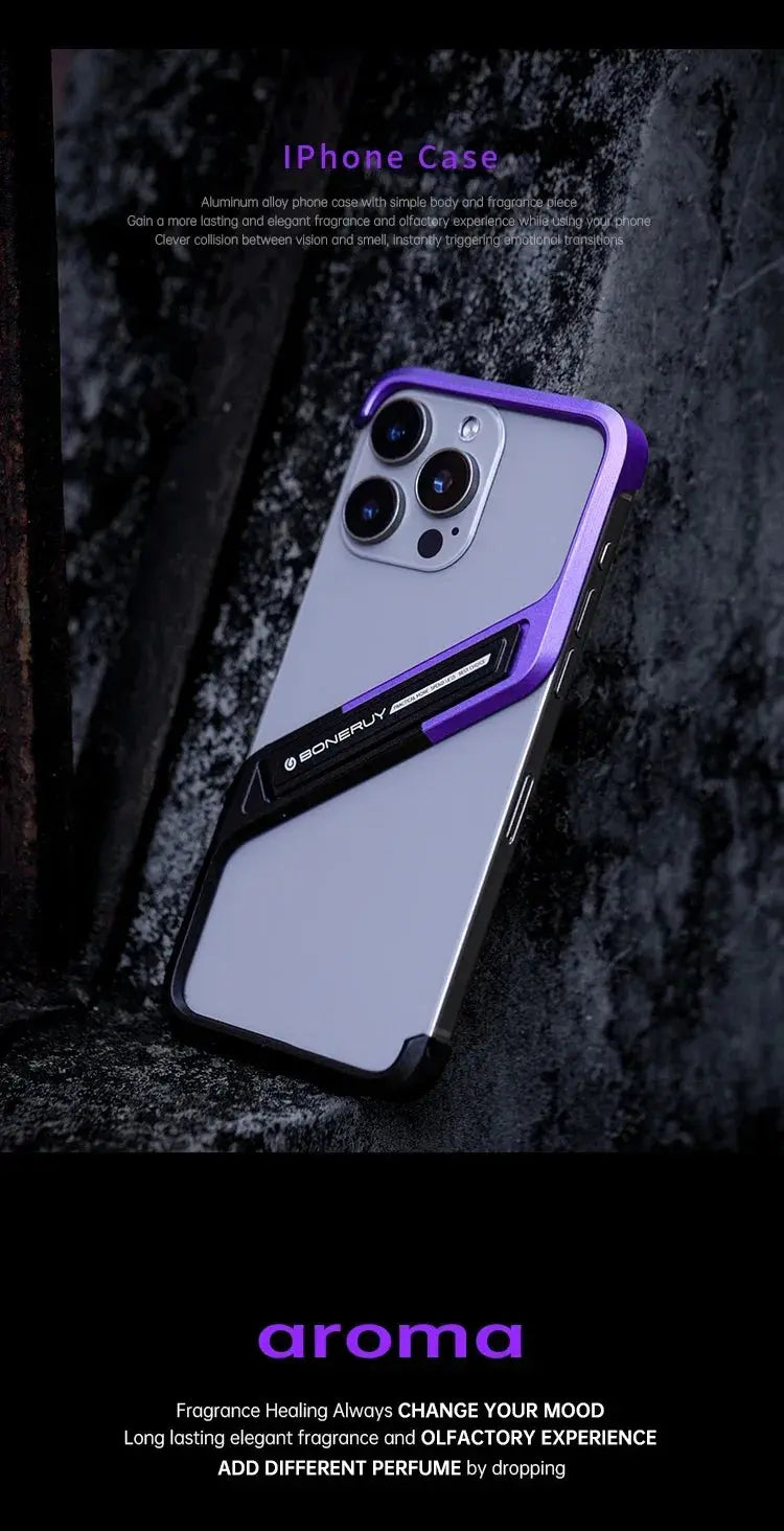 S-Shaped Metal Geometric Rimless Phone Case For iPhone 14 15 16 Pro Max 16ProMax Aluminum Alloy Hidden Stand Bracket Cover Funda Ai-TechWorld 