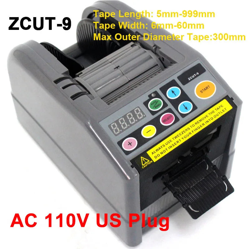 ZCUT-9 Automatic Adhesive Tape Machine Auto 6-60mm Tape Cutter Packaging Cutting Machine Electric 110V 220V Tools for Factory Ai-TechWorld 