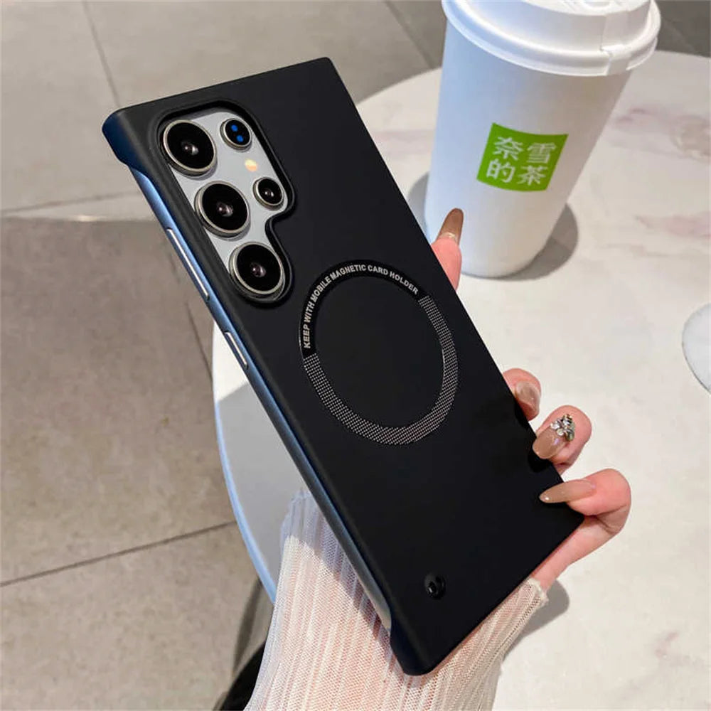 Luxury For Magsafe Thin PC Matte Frameless Phone Case For Samsung S24 S25 Ultra Edge S23 FE S22 S21 S20 S10 S9 Plus Back Cover Ai-TechWorld 