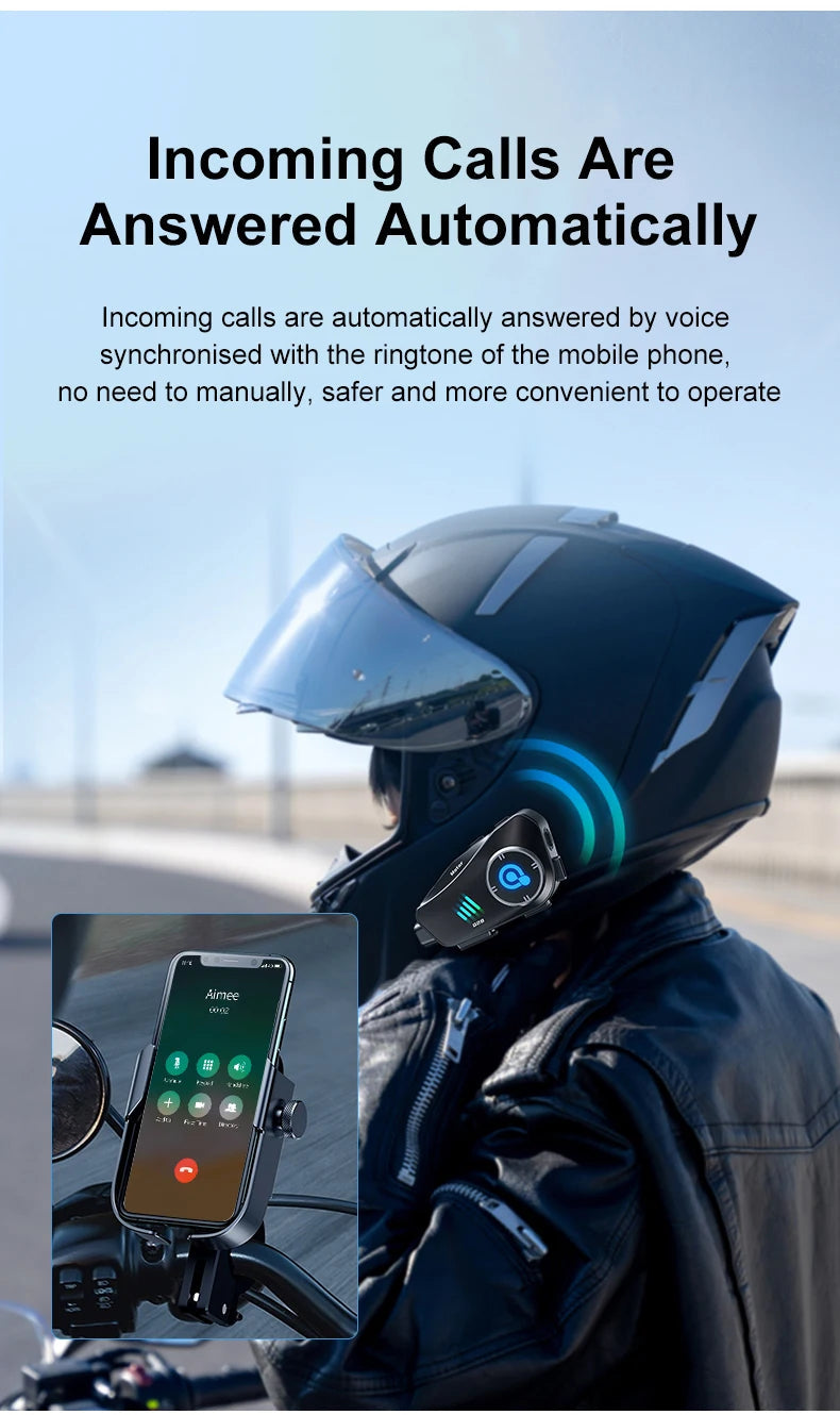 Q28 Motorcycle Helmet Headset Bluetooth Hands Free Call Waterproof Heaphone Wireless 1080P Video Dashcam TF Card as gift Ai-TechWorld 