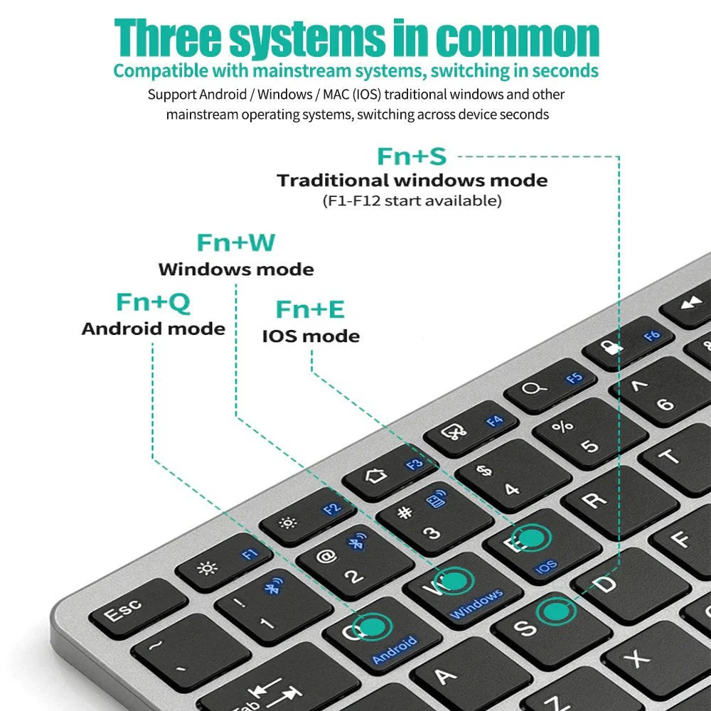 2.4G Wireless Keyboard Mouse Set Bluetooth 5.0 Keyboard Mouse Combo 2 modes Mini Keyboard Mouse For Laptop PC Accessories Ai-TechWorld   ai-techworld