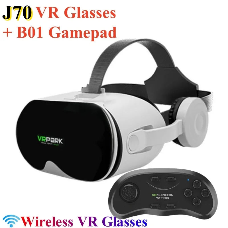 Original J70 4K Wireless Virtual Reality VR Glasses Stereo 3D Videos Google Cardboard Box Headset Helmet for Smartphone Max 6.7" Ai-TechWorld 
